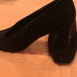 Chocolate brown velvet shoes